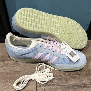 adidas Men's Shoes in Light Blue and Pink